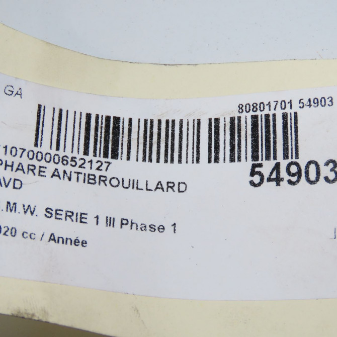 Phare antibrouillard avant droit occasion B.M.W. 63177471082 6