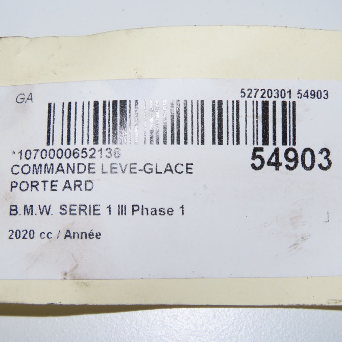 Commande leve-glace porte arrière droite occasion B.M.W. 61317950756 5