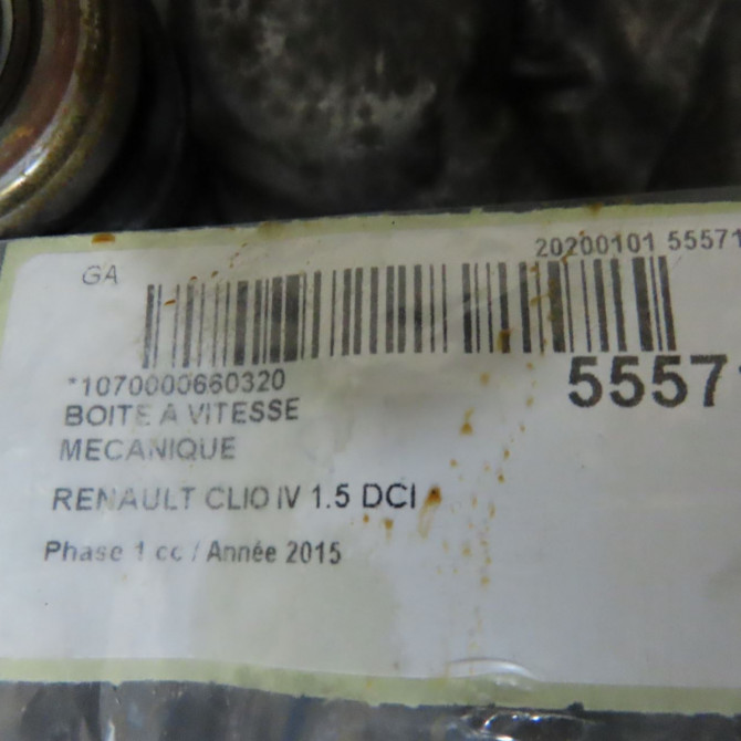 Boîte à vitesse mecanique occasion RENAULT CLIO IV Phase 1 07-2012->... 1.5 DCI 90ch 320101898R 7