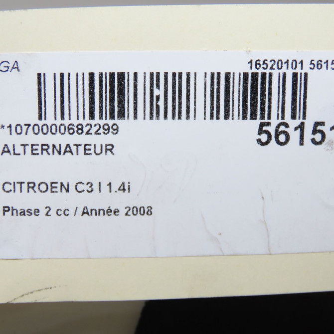 Alternateur occasion CITROEN C3 I Phase 2 10-2005->12-2010 1.4i 5705KW 8