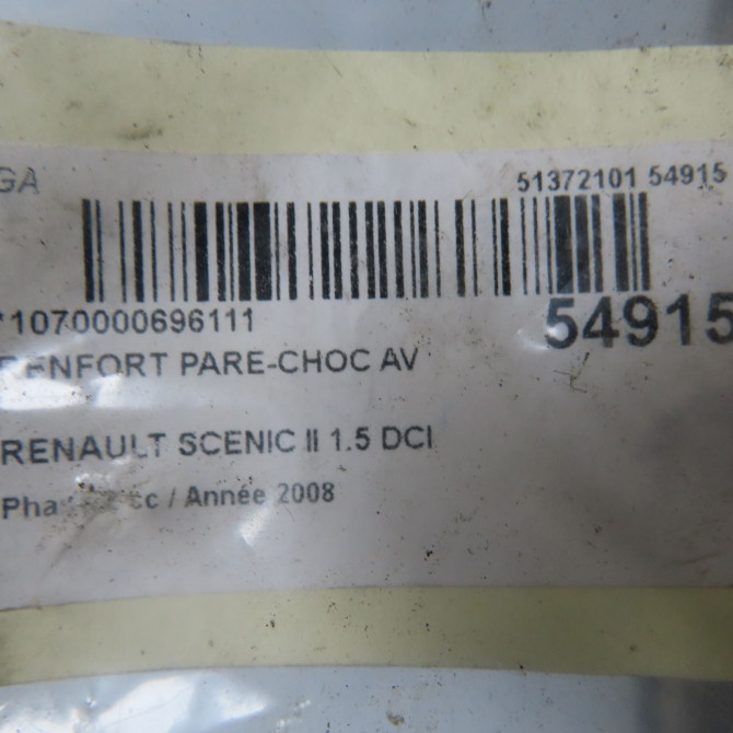 Renfort pare-choc avant occasion RENAULT SCENIC II Phase 2 09-2006->04-2009 1.5 DCI 85ch 8200534784 4