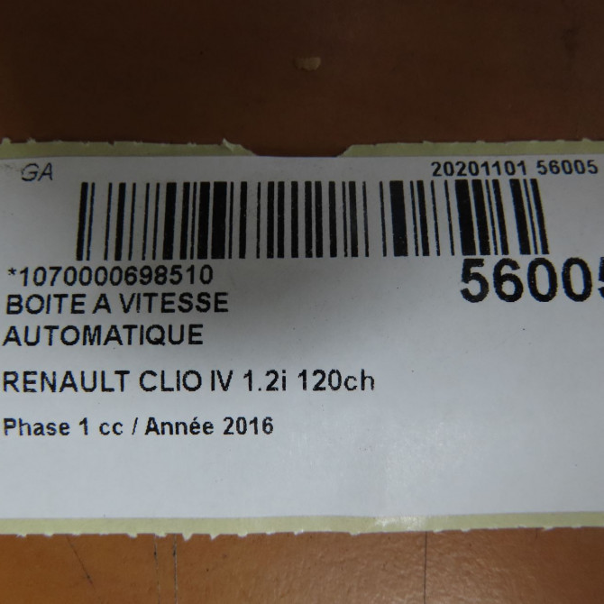 Boîte à vitesse automatique occasion RENAULT CLIO IV Phase 1 07-2012->... 1.2i 120ch 320100996R 7