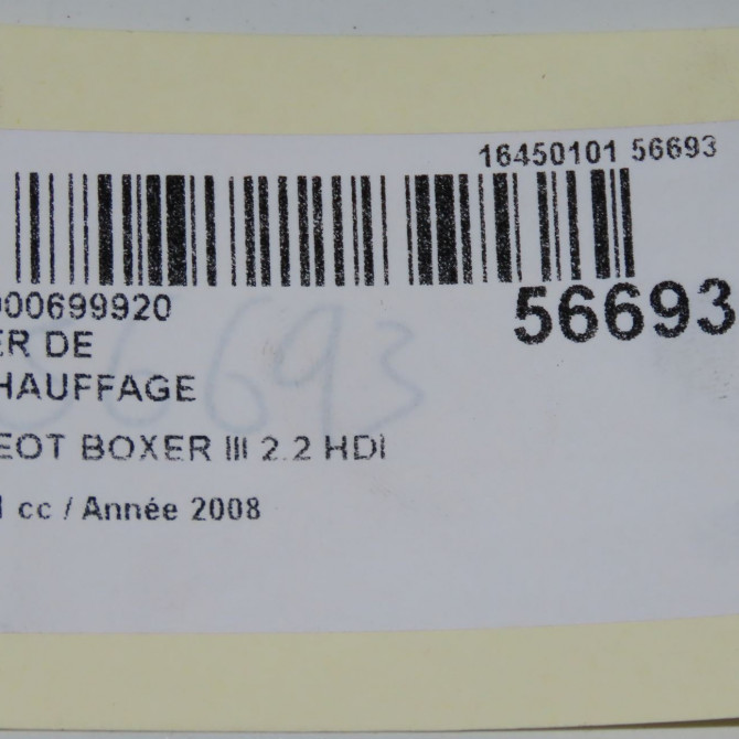Boitier de préchauffage occasion PEUGEOT BOXER III Phase 1 06-2006->... 2.2 HDI 100ch 1623861380 5