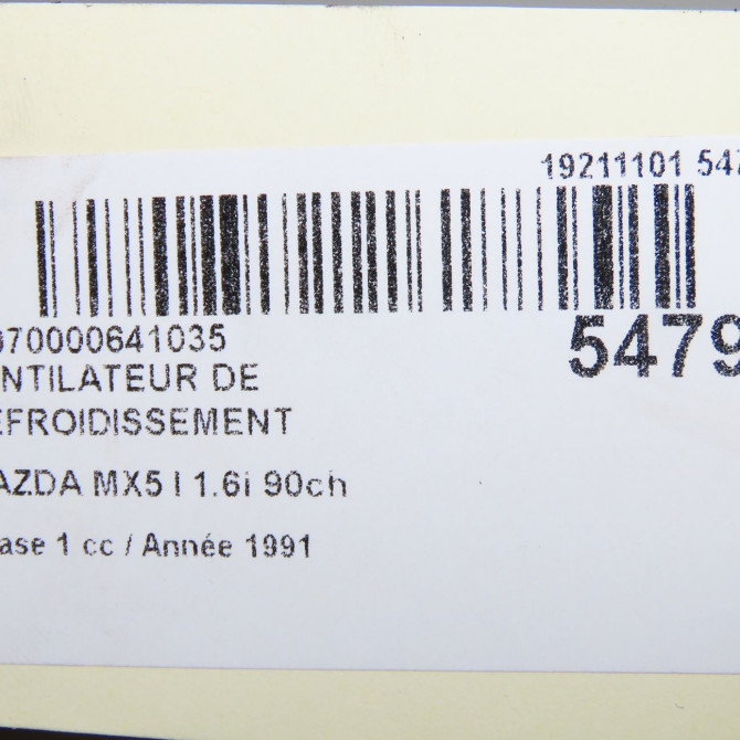 Ventilateur de refroidissement occasion MAZDA MX5 I Phase 1 04-1995->04-1999 1.6i 90ch P51N15150 6