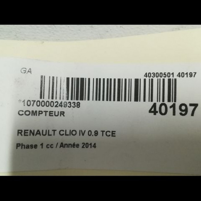 Compteur occasion RENAULT CLIO IV Phase 1 07-2012->... 0.9 TCE 90ch 248109642R 3