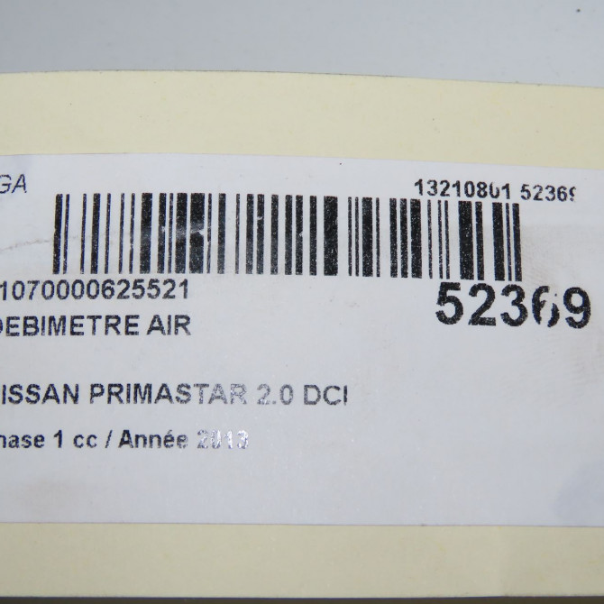 Debimetre air occasion NISSAN PRIMASTAR phase 1 08-2006->... 2.0 DCI 115ch 1658000Q0A 6