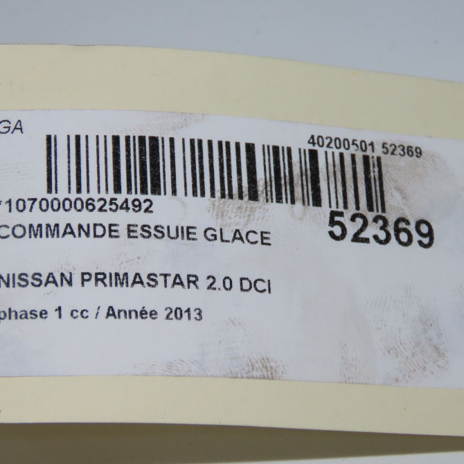 Commande essuie glace occasion NISSAN PRIMASTAR phase 1 08-2006->... 2.0 DCI 115ch 2556000QAG 5
