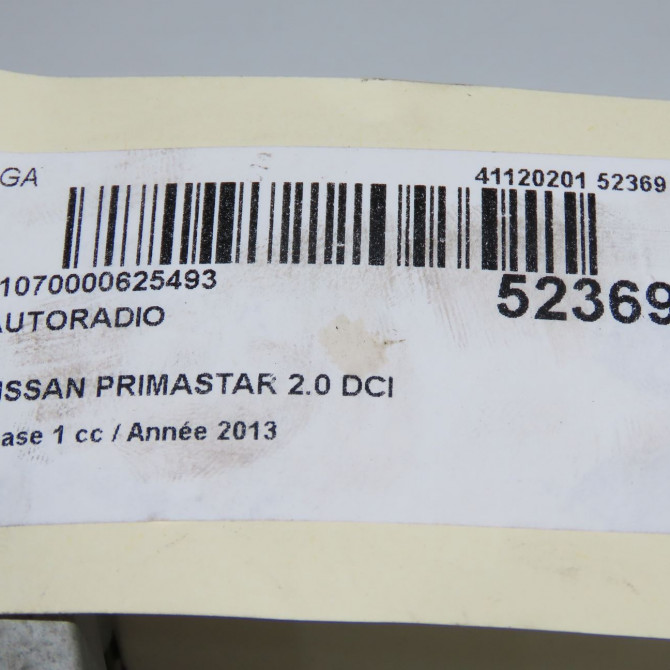 Autoradio occasion NISSAN PRIMASTAR phase 1 08-2006->... 2.0 DCI 115ch 2802700Q0D 5