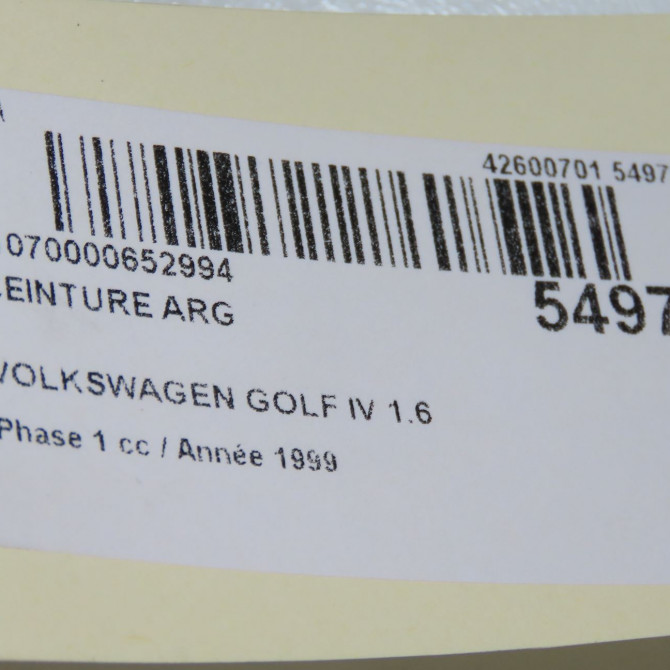 Ceinture arrière gauche occasion VOLKSWAGEN GOLF IV GOLF IV Phase 1 1998-01-01->2005-06-30 1.6 16v 1J6857805GHCP 7