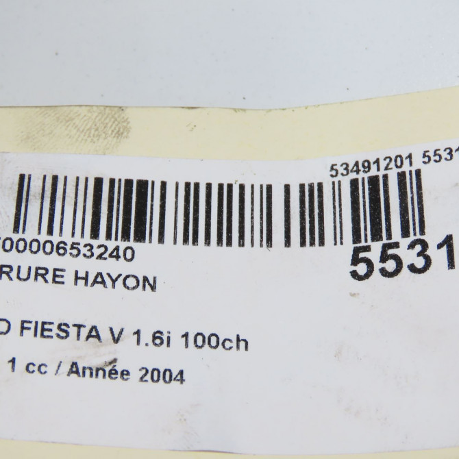 Serrure hayon occasion FORD FIESTA V Phase 1 09-2002->10-2005 1.6i 100ch 1499380 6