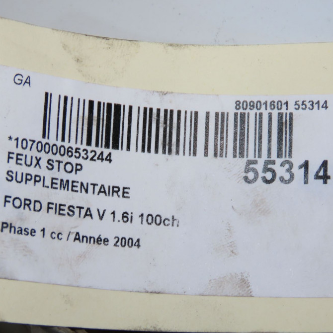 Feux stop supplementaire occasion FORD FIESTA V Phase 1 09-2002->10-2005 1.6i 100ch 1345495 5