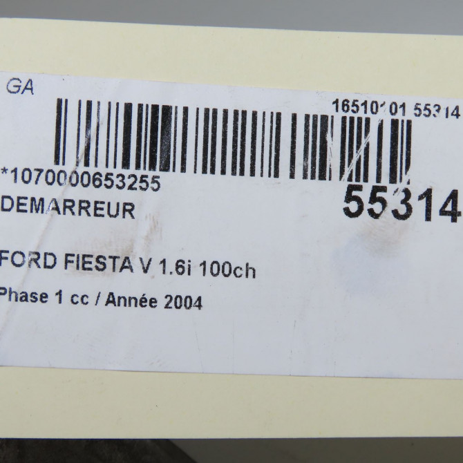 Démarreur occasion FORD FIESTA V Phase 1 09-2002->10-2005 1.6i 100ch 1732742 6