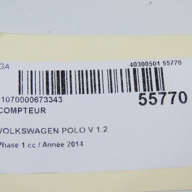 Compteur occasion VOLKSWAGEN POLO V POLO V Phase 1 2009-09-01->2014-05-31 1.2 60ch 6R0920860M 5