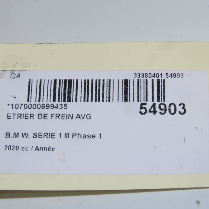 Etrier de frein avant gauche occasion B.M.W. 6