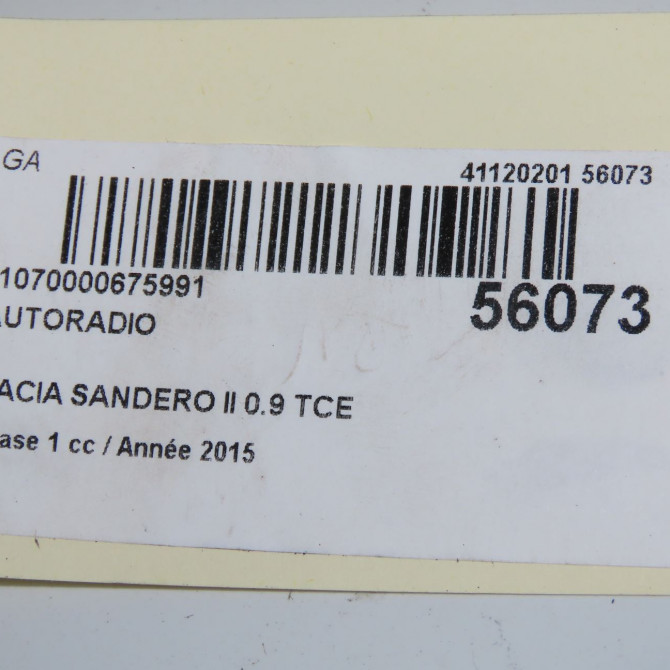 Autoradio occasion DACIA SANDERO II Phase 1 10-2012->... 0.9 TCE 90ch 281154730R 6