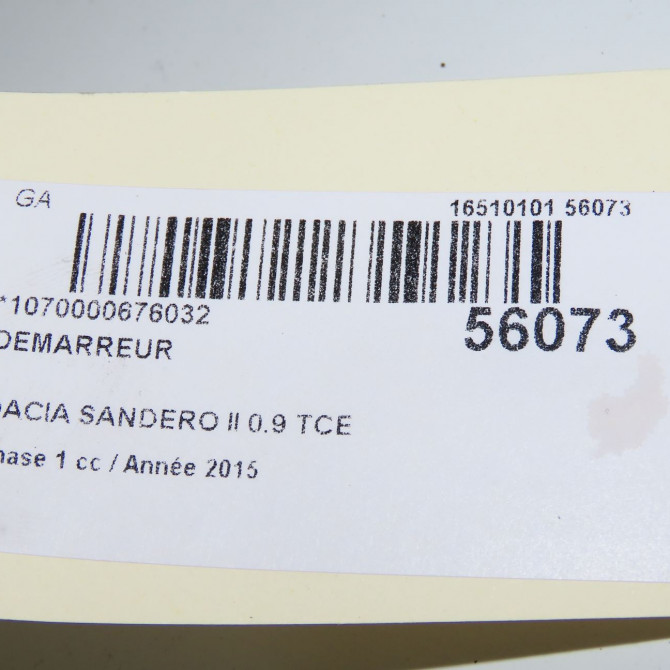 Démarreur occasion DACIA SANDERO II Phase 1 10-2012->... 0.9 TCE 90ch 233000557R 8