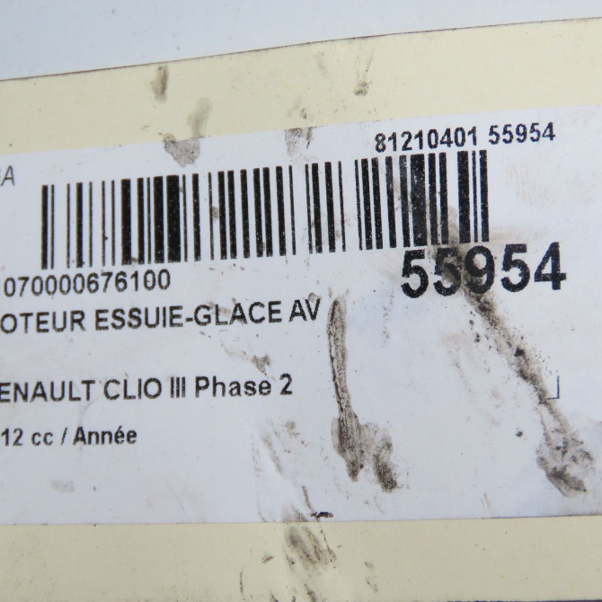 Moteur essuie-glace avant occasion RENAULT CLIO III Phase 2 03-2009->12-2014 7701061590 6