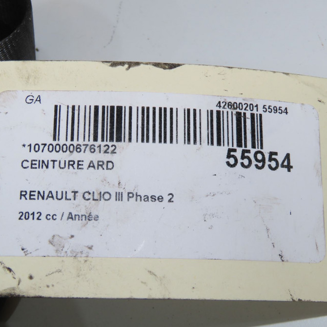 Ceinture arrière droite occasion RENAULT CLIO III Phase 2 03-2009->12-2014 8200683953 6