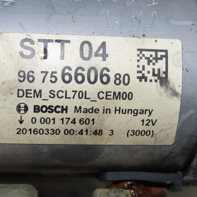 Démarreur occasion CITROEN C3 II Phase 2 03-2013->12-2016 1.6 BlueHDi 75ch 9675660680 6