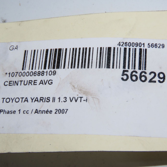 Ceinture avant gauche occasion TOYOTA YARIS II Phase 1 12-2005->11-2009 1.3 VVT-i 732200D160C1 8