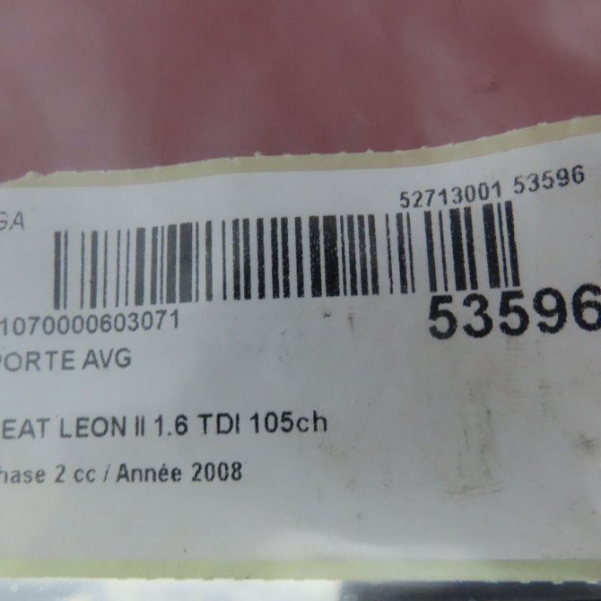 Porte avant gauche occasion SEAT LEON II Phase 2 05-2009->09-2012 1.6 TDI 105ch 1P0831055A 7