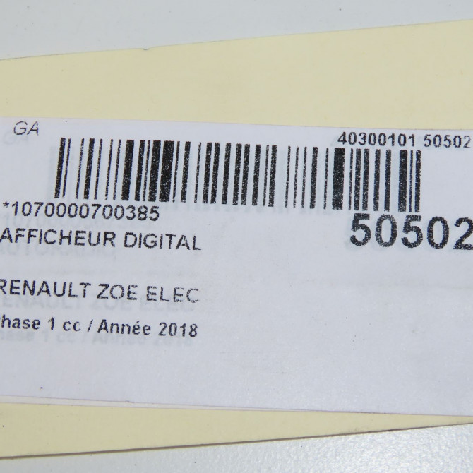 Afficheur digital occasion RENAULT ZOE Phase 1 10-2012->... ELEC 7