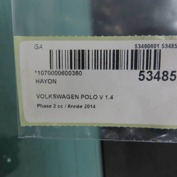 Hayon occasion VOLKSWAGEN POLO V Phase 2 02-2014->... 1.4 TDI 90ch 6R6827025D 3