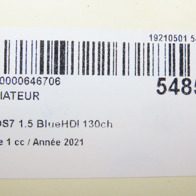 Radiateur occasion DS 146 Phase 1 04-1995->04-1999 1.5 BlueHDI 130ch 9678711180 4