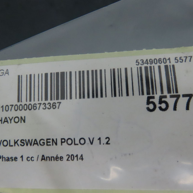 Hayon occasion VOLKSWAGEN POLO V POLO V Phase 1 2009-09-01->2014-05-31 1.2 60ch 6R6827025D 5