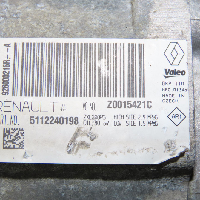 Compresseur air conditionne occasion DACIA SANDERO II Phase 1 10-2012->... 0.9 TCE 90ch 926008116R 6