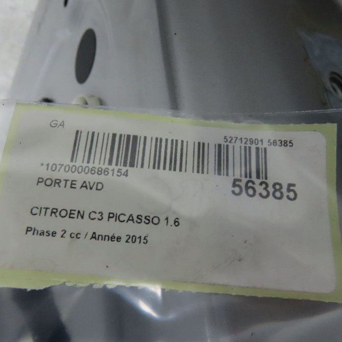 Porte avant droite occasion CITROEN C3 PICASSO Phase 2 09-2012->... 1.6 HDI 90ch 9004AW 6