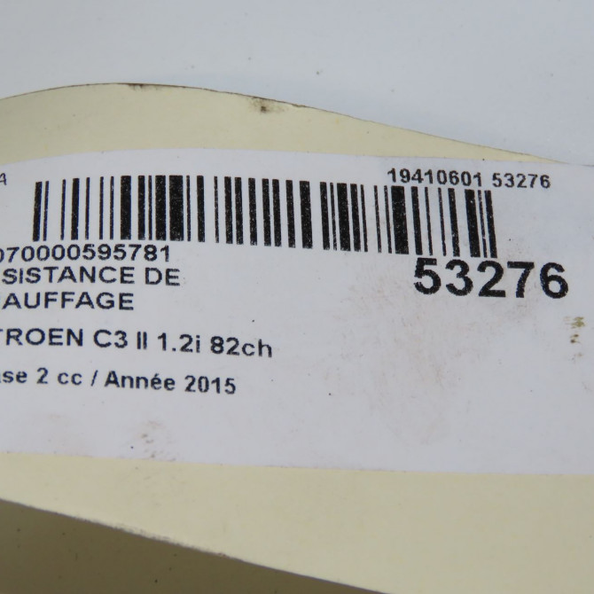 Resistance de chauffage occasion CITROEN C3 II Phase 2 03-2013->12-2016 1.2i 82ch 4