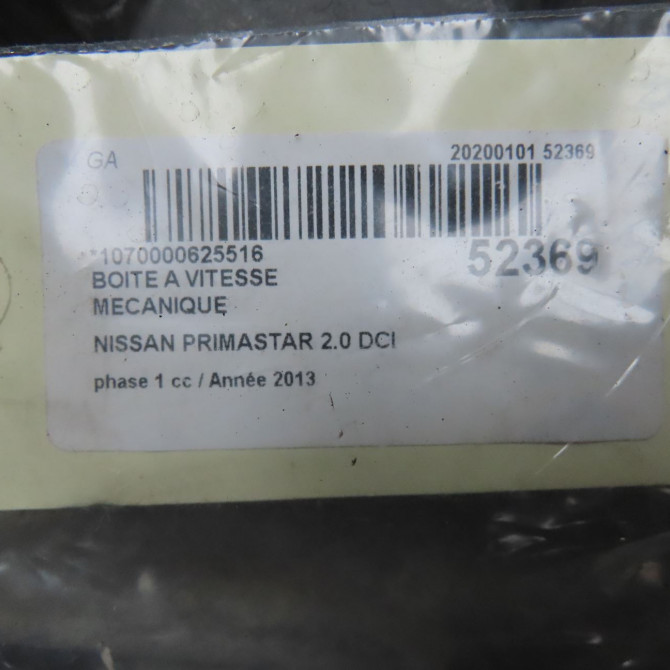 Boîte à vitesse mecanique occasion NISSAN PRIMASTAR phase 1 08-2006->... 2.0 DCI 115ch 3201001Q4B 7