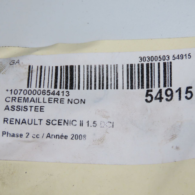 Cremaillere non assistee occasion RENAULT SCENIC II Phase 2 09-2006->04-2009 1.5 DCI 85ch 8200463517 6