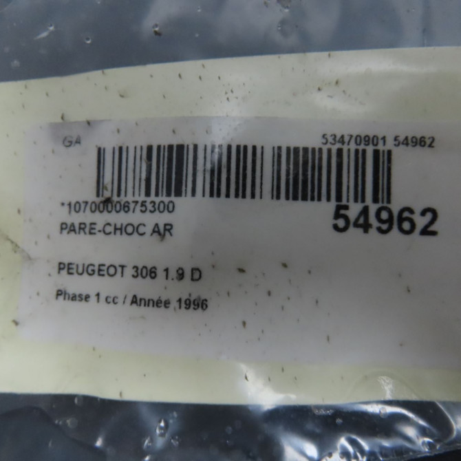Pare-choc arrière occasion PEUGEOT 306 Phase 1 09-1994->03-1997 1.9 D 7410K3 8