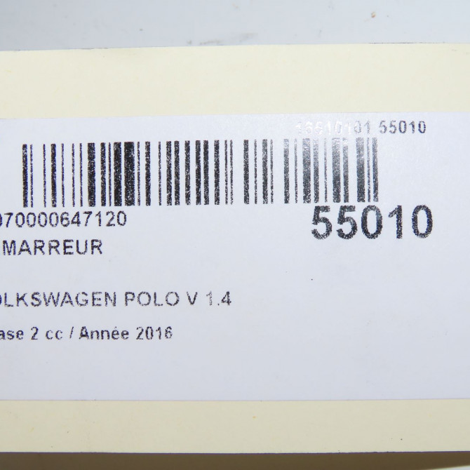 Démarreur occasion VOLKSWAGEN POLO V Phase 2 02-2014->... 1.4 TDI 75ch 2Z911021K 8