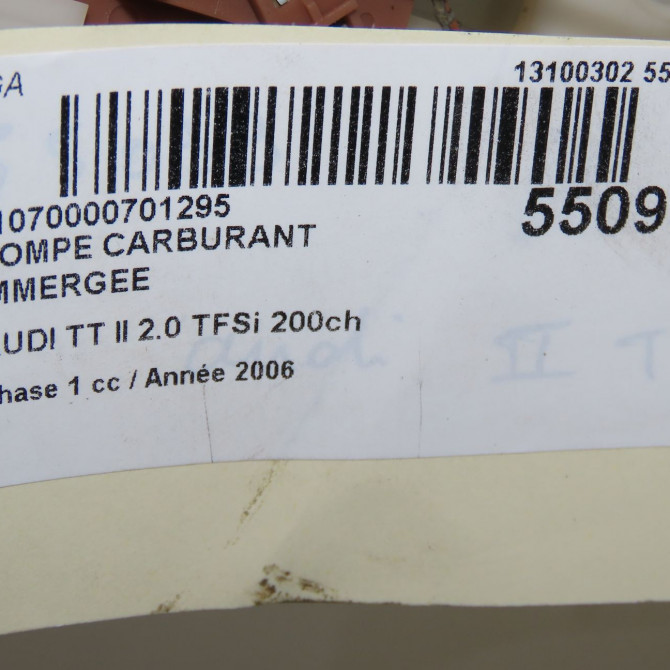 Pompe à carburant immergée occasion AUDI TT II Phase 1 09-2006->04-2010 2.0 TFSi 200ch 6F127025M 6