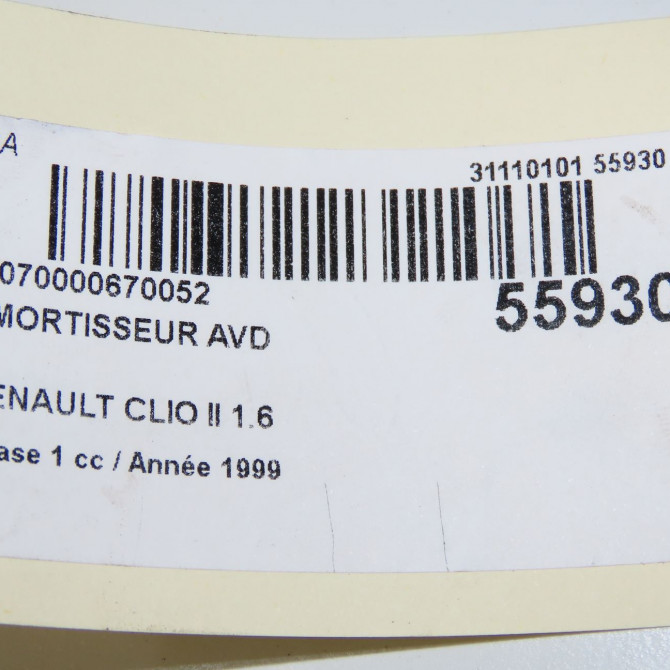 Amortisseur avant droit occasion RENAULT CLIO II Phase 1 03-1998->06-2001 1.6 8200662261 5