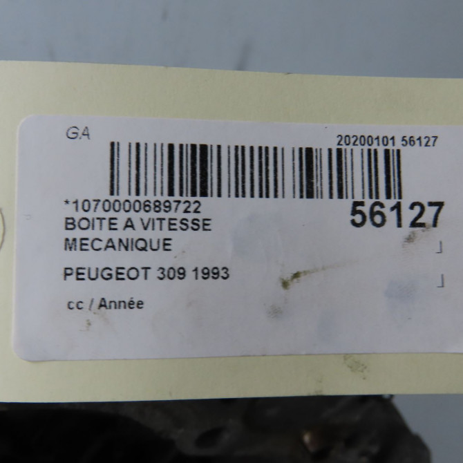 Boîte à vitesse mecanique occasion PEUGEOT 309 7