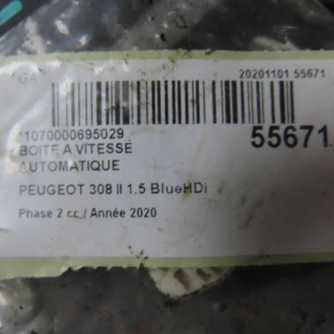 Boîte à vitesse automatique occasion PEUGEOT 308 II Phase 1 04-1995->04-1999 1.5 BlueHDi 130ch 9831759880 7
