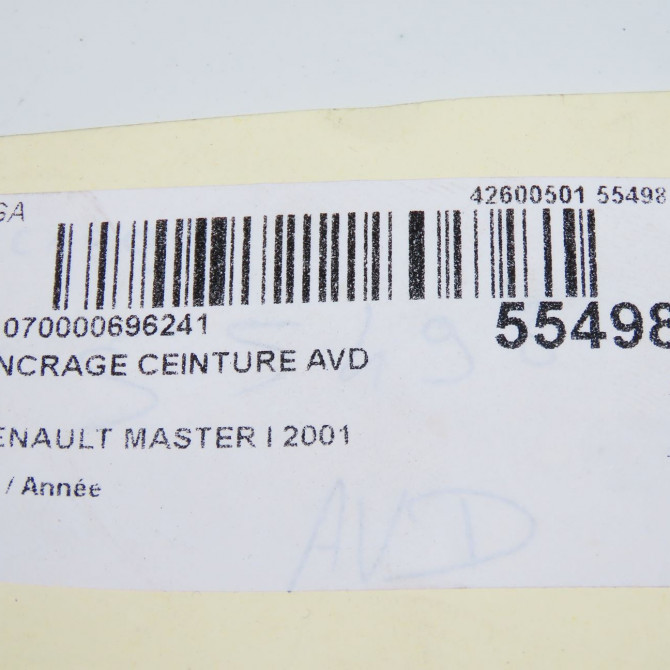Ancrage ceinture avant droit occasion RENAULT MASTER I 8200680602 4