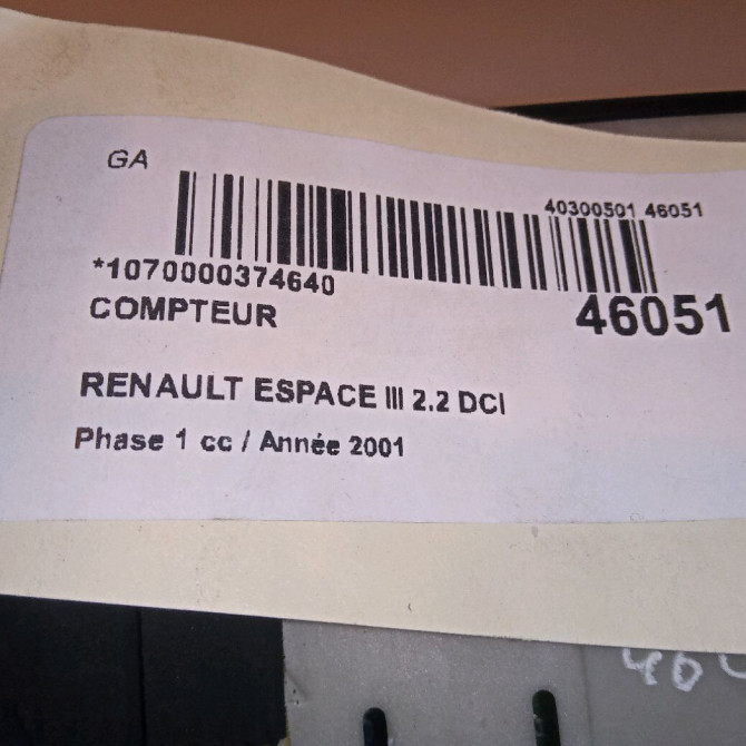 Compteur occasion RENAULT ESPACE III Phase 1 12-1996->09-2002 2.2 DCI 115ch 6025371155 4