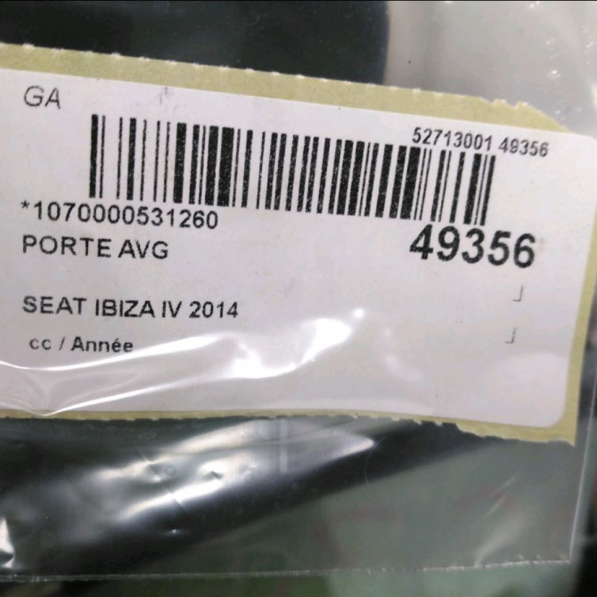 Porte avant gauche occasion SEAT IBIZA IV IBIZA IV Phase 2 2012-02-01->2016-03-31 1.2 TSI 105ch 6J3831055 4