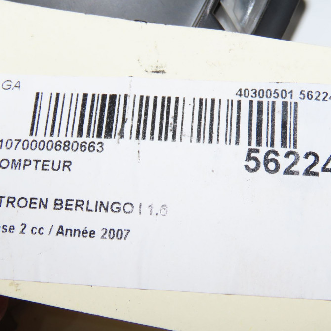 Compteur occasion CITROEN BERLINGO I Phase 2 11-2002->10-2010 1.6 HDi 75ch 6105V7 5