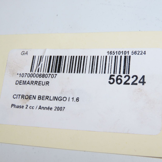 Démarreur occasion CITROEN BERLINGO I Phase 2 11-2002->10-2010 1.6 HDi 75ch 5802FG 8