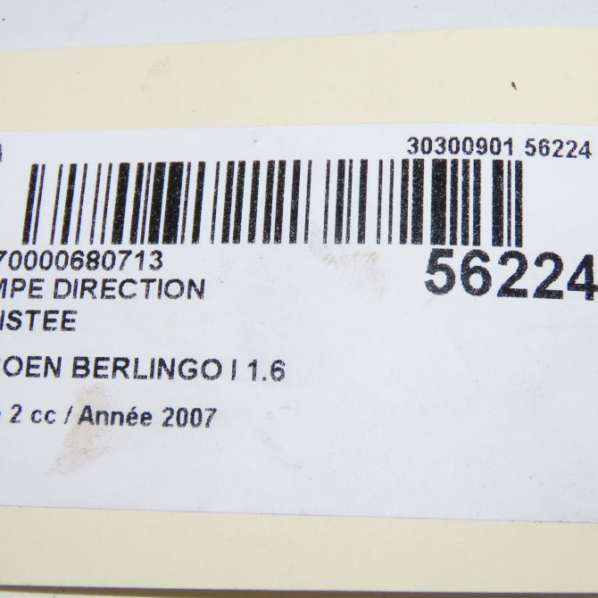 Pompe direction assistee occasion CITROEN BERLINGO I Phase 2 11-2002->10-2010 1.6 HDi 75ch 4007WL 6