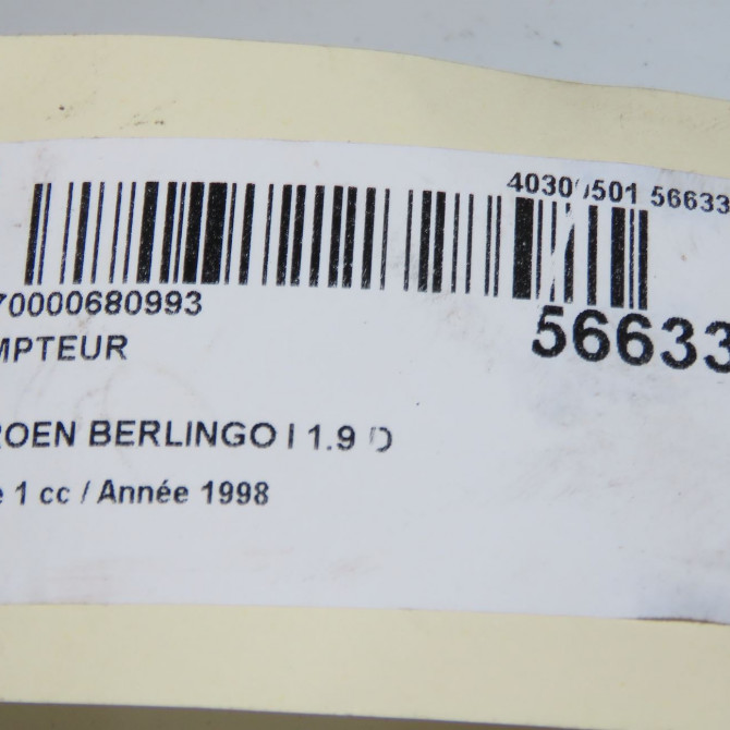 Compteur occasion CITROEN BERLINGO I Phase 1 09-1996->11-2002 1.9 D 6101QX 4