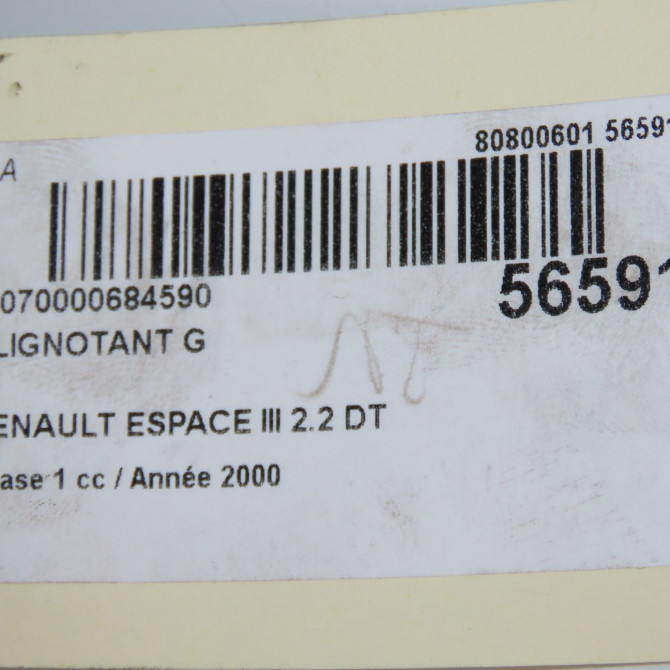 Clignotant gauche occasion RENAULT ESPACE III Phase 1 12-1996->09-2002 2.2 DT 6025370197 5