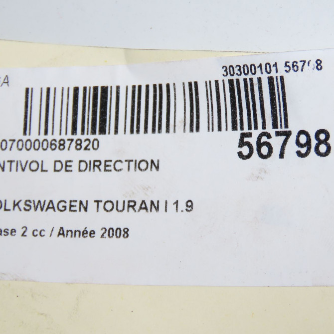 Antivol de direction occasion VOLKSWAGEN TOURAN I Phase 2 11-2006->09-2010 1.9 TDI 105ch 1K0905841 6