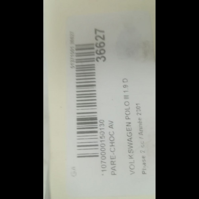 Pare-choc avant occasion VOLKSWAGEN POLO III Phase 2 11-1999->12-2001 1.9 D 65ch 6N0807217EGRU 4